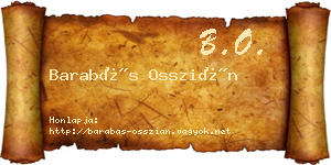 Barabás Osszián névjegykártya